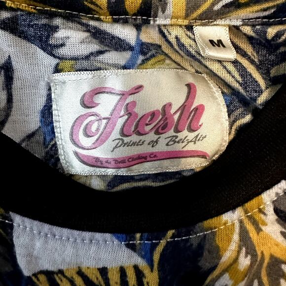 Vintage Fresh Prints of Belair Tee 90's Short Sleeve Crew Leaf Yellow Blue M - Picture 2 of 4